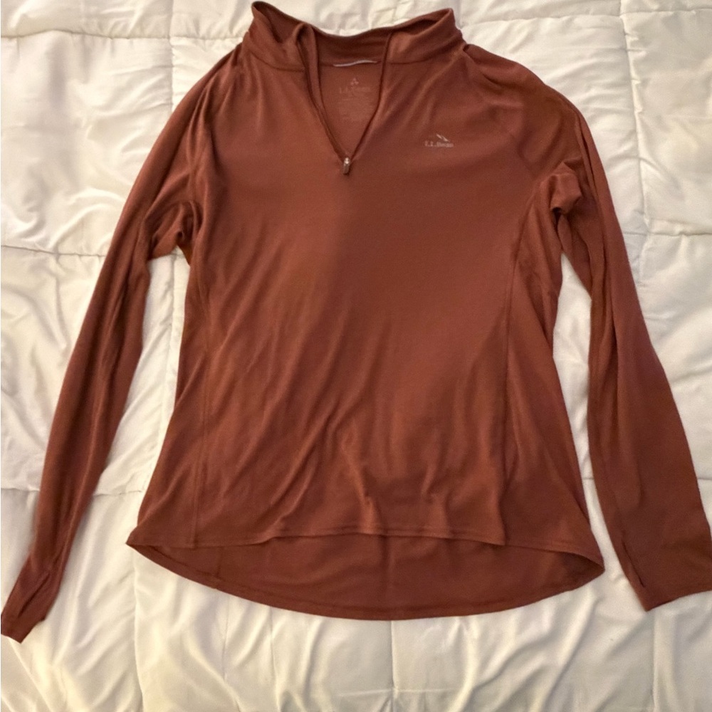 L.L. Bean Women's Copper Long Sleeve Top, Quarter Zip